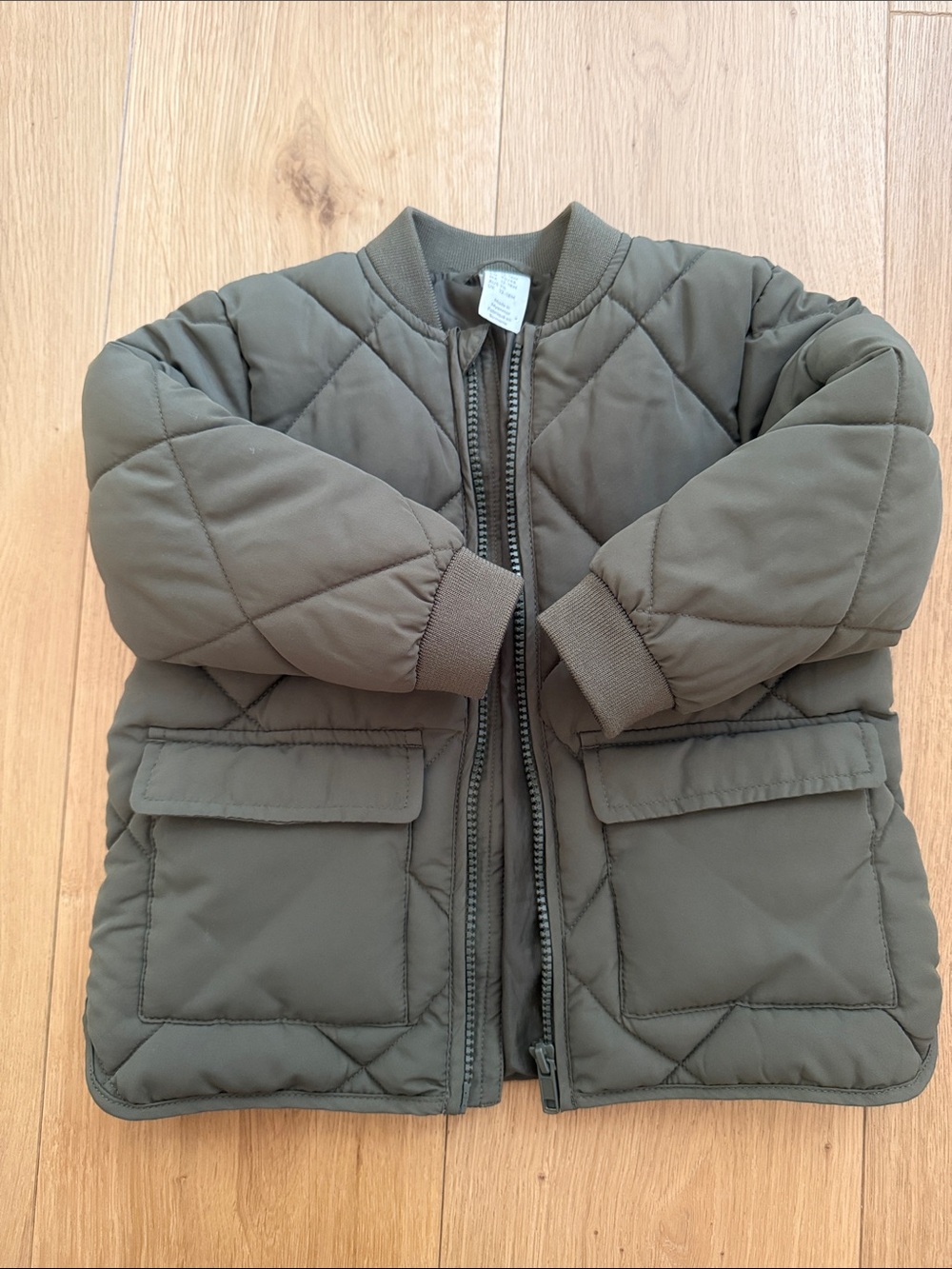 H&M Quilted Olive Kids Bomber Jacket